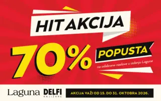 Hit akcija! Od 15. do 31. oktobra 2026. samo u Delfi knjižarama čak 70% popusta na odabrane Lagunine naslove