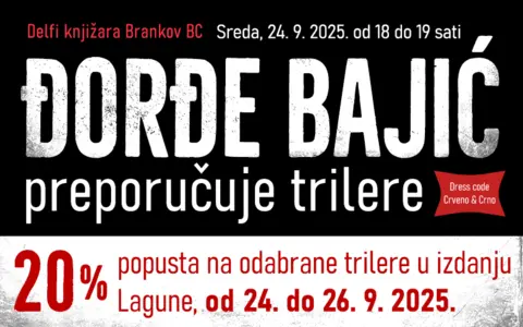 Pisac Đorđe Bajić preporučuje najbolje trilere u knjižari Brankov BC: Iskoristite popust od 20% na odabrane naslove iz ovog žanra - slika 1