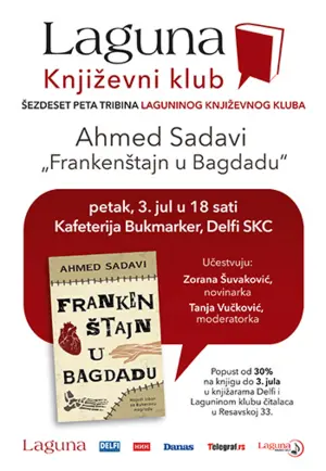 Lagunin književni klub o knjizi „Frankenštajn u Bagdadu“ u bašti knjižare Delfi SKC - slika 1