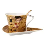 Proizvod Šolje sa tacnom i kašičicama set 2 Triangle - Klimt, Kiss, Gold, 180 ml