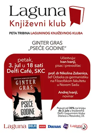 O Ginteru Grasu i romanu „Pseće godine“ u petak, 3. jula u Delfi SKC - slika 1