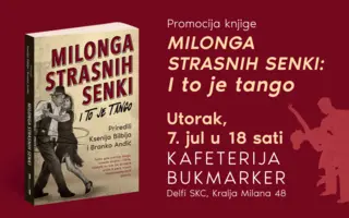 Promocija knjige „Milonga strasnih senki: I to je tango“ 7. jula u knjižari Delfi SKC