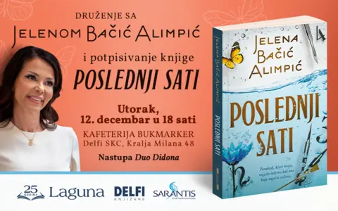 Novi roman Jelene Bačić Alimpić „Poslednji sati“ – potpisivanje 12. decembra u SKC-u - slika 1