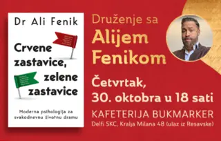 Ekskluzivni gost Sajma knjiga Ali Fenik u knjižari Delfi SKC 30. oktobra