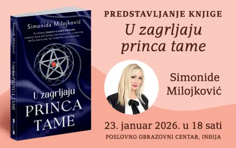 Promocija romana „U zagrljaju princa tame“ Simonide Milojković 23. januara u Inđiji - slika 1