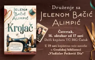 Druženje sa Jelenom Bačić Alimpić u novoj Delfi knjižari u TC BIG Čačak i književno veče u Gradskoj biblioteci