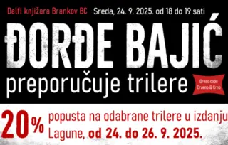 Pisac Đorđe Bajić preporučuje najbolje trilere u knjižari Brankov BC: Iskoristite popust od 20% na odabrane naslove iz ovog žanra