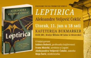 Promocija hrabrog i važnog romana Aleksandre Veljović Ćeklić „Leptirica“ 11. juna u knjižari Delfi SKC