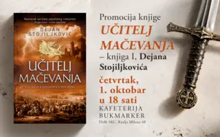 Promocija novog romana Dejana Stojiljkovića „Učitelj mačevanja“ 1. oktobra u knjižari Delfi SKC