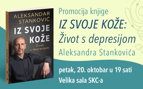 Sa Aleksandrom Stankovićem o knjizi „Iz svoje kože: Život s depresijom“ 20. oktobra - slika 1