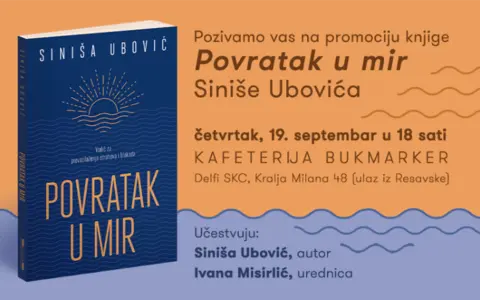 Predstavljanje knjige „Povratak u mir“ Siniše Ubovića 19. septembra - slika 1