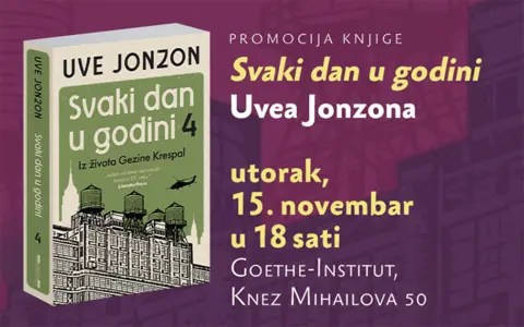 Razgovor o srpskom izdanju romana „Svaki dan u godini“ Uvea Jonzona u Gete institutu - slika 1