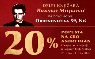 20% popusta na celokupan asortiman u nedelji otvaranja Delfi knjižare u Obrenovićevoj 39!