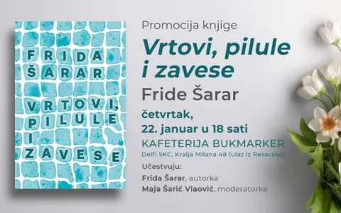 Promocija knjige „Vrtovi, pilule i zavese“ Fride Šarar 22. januara u knjižari Delfi SKC - slika 1