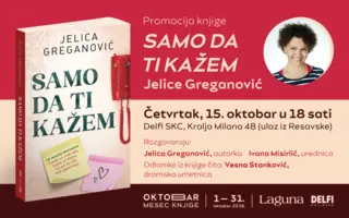 Jelica Greganović predstavlja knjigu „Samo da ti kažem“ 15. oktobra u SKC-u