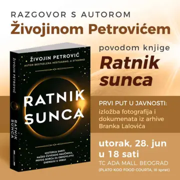 Razgovor sa Živojinom Petrovićem povodom knjige „Ratnik sunca“ i ekskluzivna izložba 28. juna u Ada Molu - slika 1