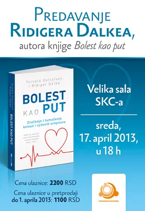 Predavanje Ridigera Dalkea, autora knjige „Bolest kao put“ - slika 1