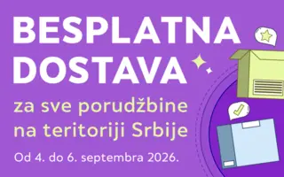 Besplatna dostava od 4. do 6. septembra 2026. na laguna.rs, delfi.rs i dicearena.rs