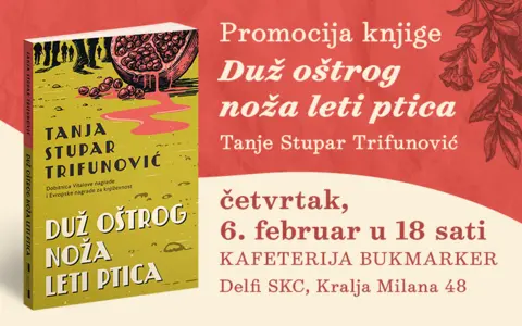 Promocija knjige iz najužih izbora prestižnih nagrada: „Duž oštrog noža leti ptica“ 6. februara u SKC - slika 1